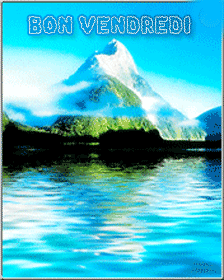 Gif animé Bon vendredi montagne et lac